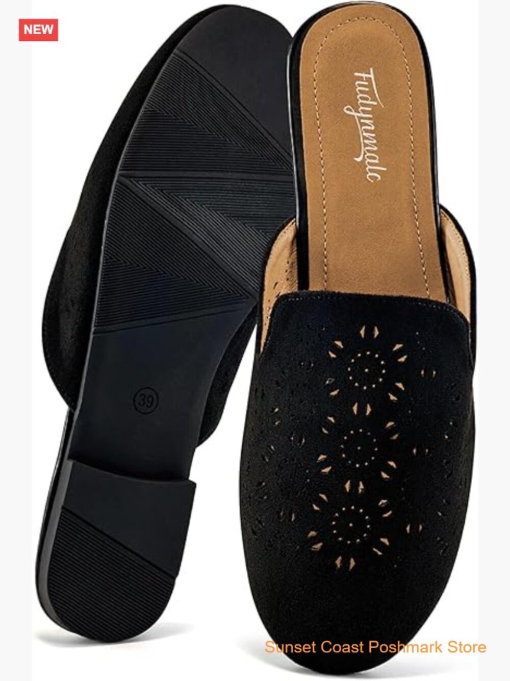 Women's Suede Closed Toe Mules Flats Slip-on Loafers Casual Comfort Memory Foam